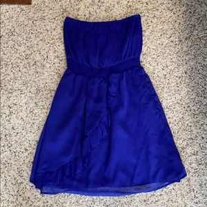 Royal blue strapless summer dress